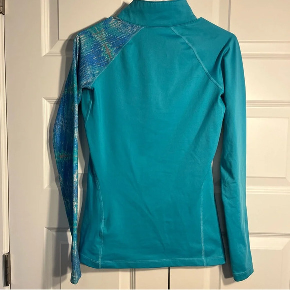 Nike Pro Combat Women's Small Fitted Blue 1/4 Zip Long Sleeve Shirt Therma Fit - Picture 7 of 8